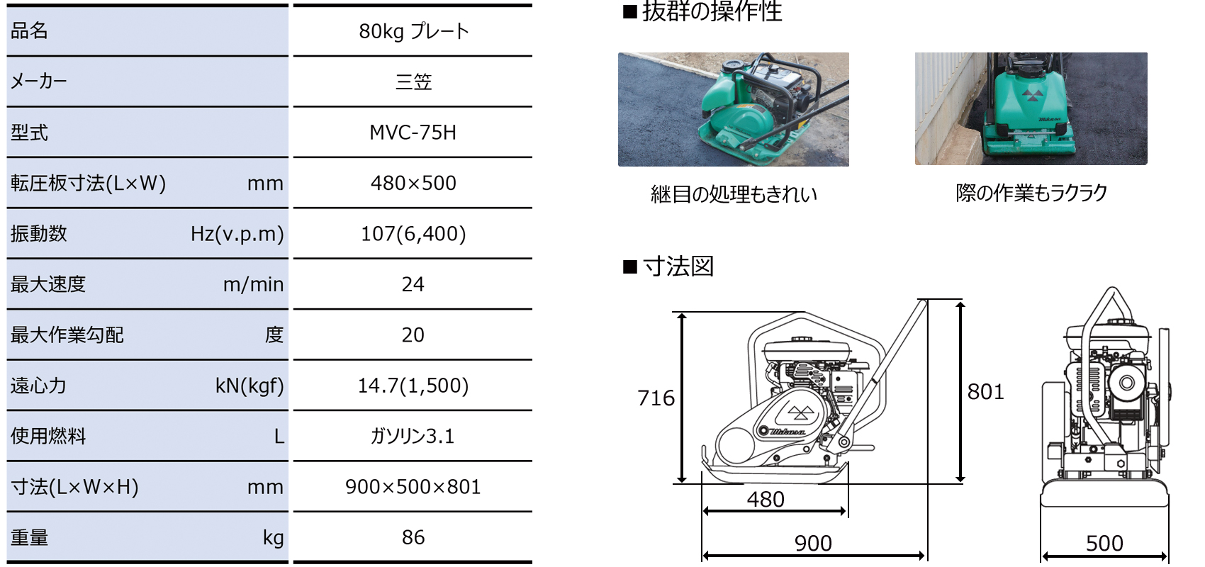 80kg プレート｜建設機械器具、各種工事用機器レンタルの成松屋