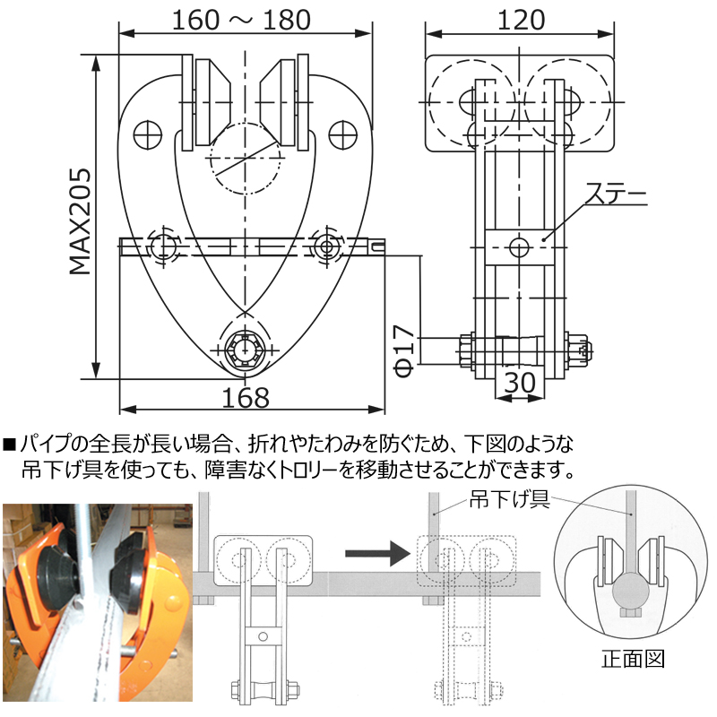 350kg パイプトロリー｜建設機械器具、各種工事用機器レンタルの成松屋