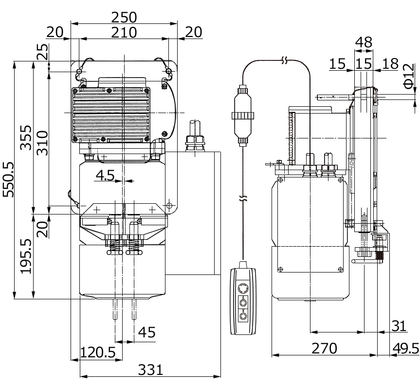 0.5t 2速チルクライマー<br>EW-502DH｜建設機械器具、各種工事用機器レンタルの成松屋